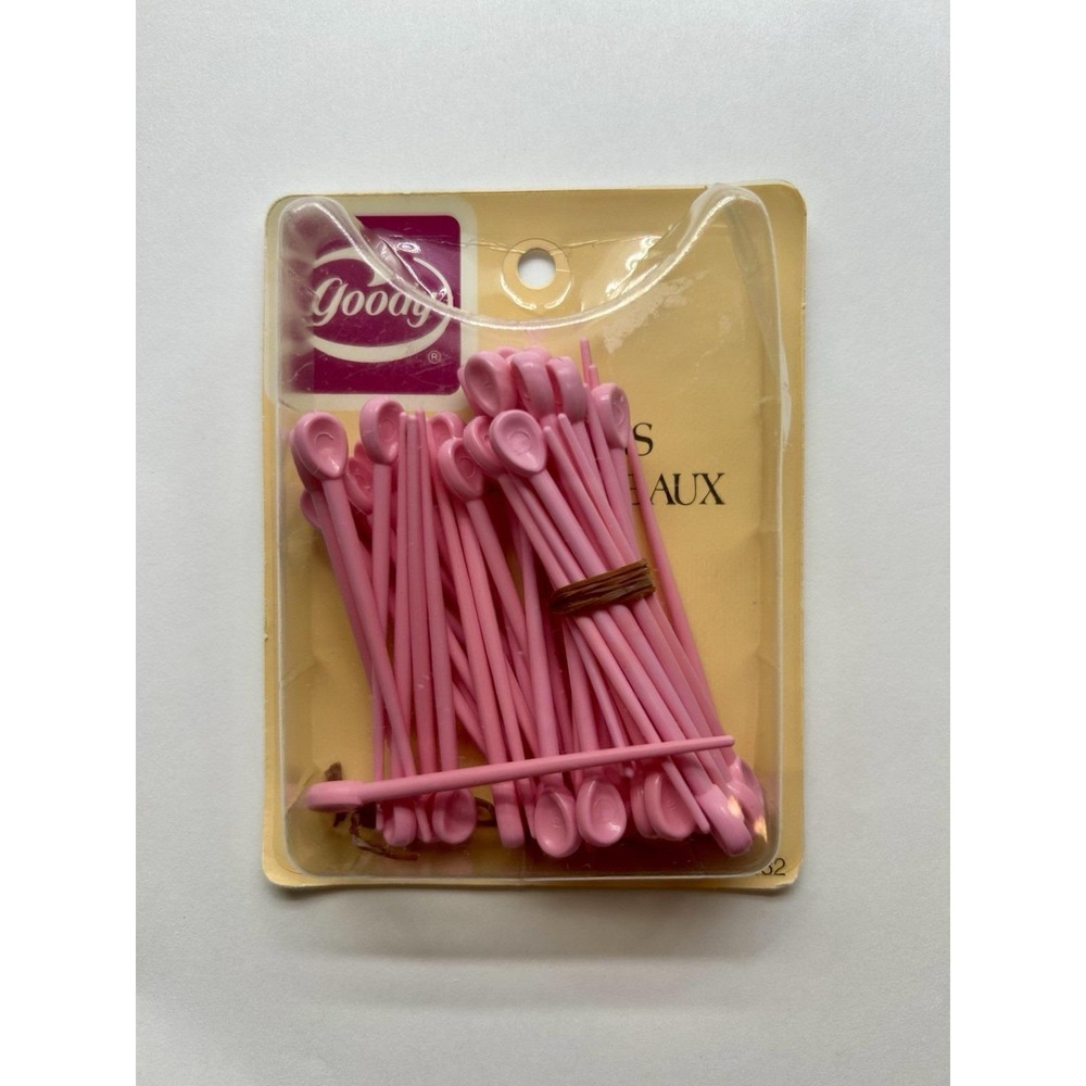 VTG Goody PINK Roller Pins 50  Pack Sealed Flexible 1982 Made USA #2482 80s NEW